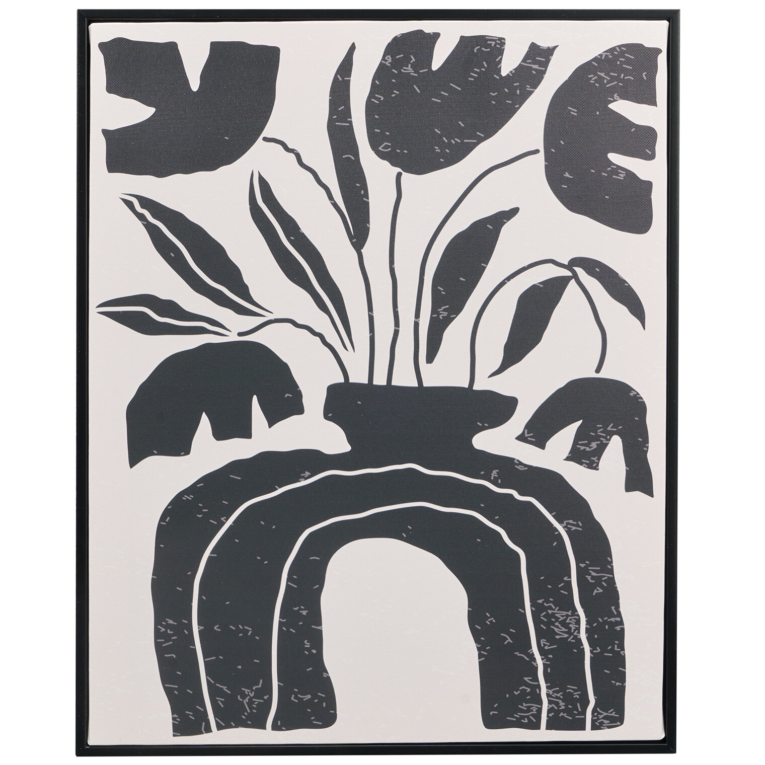 Giftdecor Obraz v černém rámu EMBER, 40 x 50 cm, rostlinný motív černá
