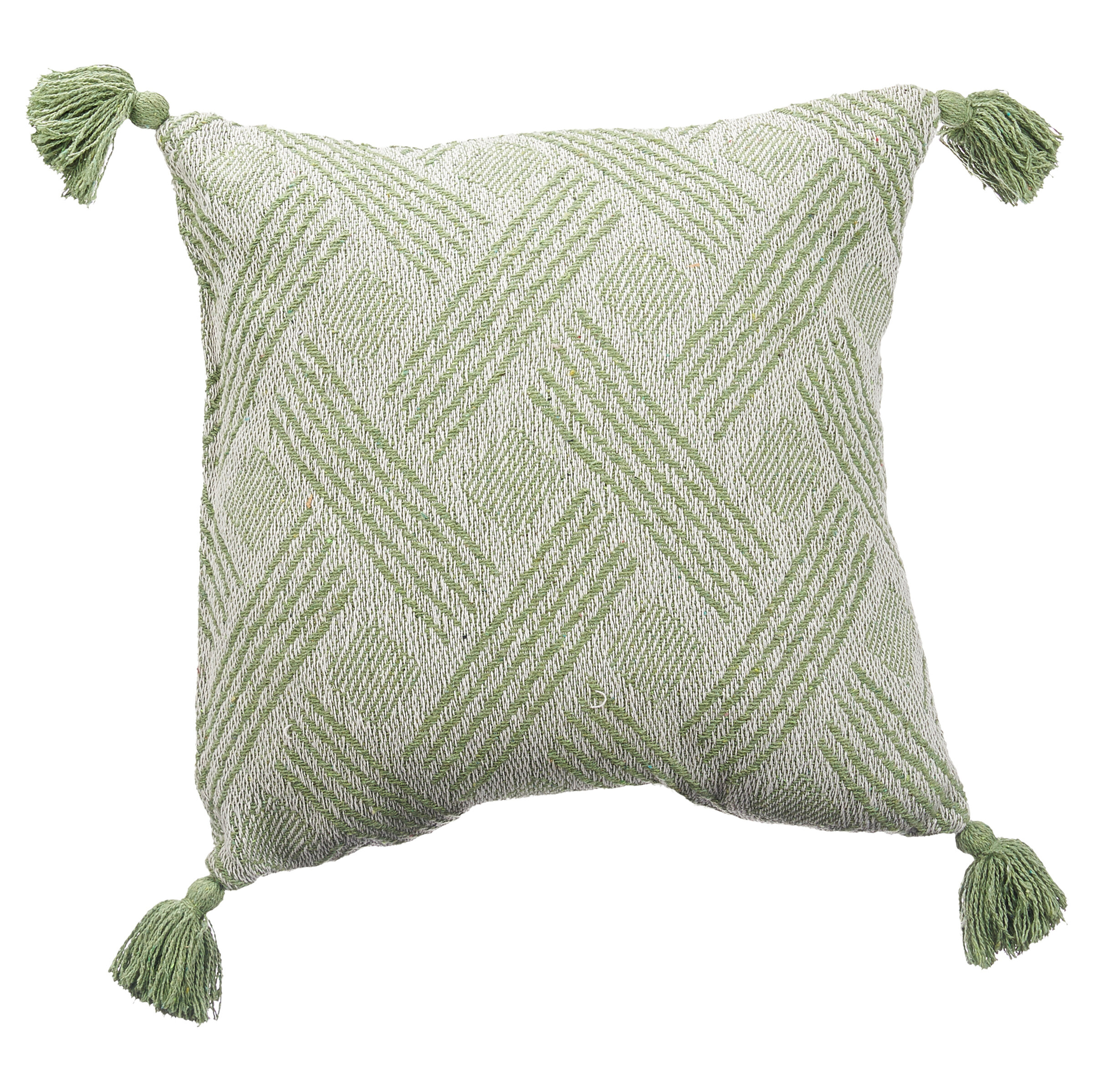 Giftdecor Polštář s třásněmi MOVA, 45 x 45 cm zelená