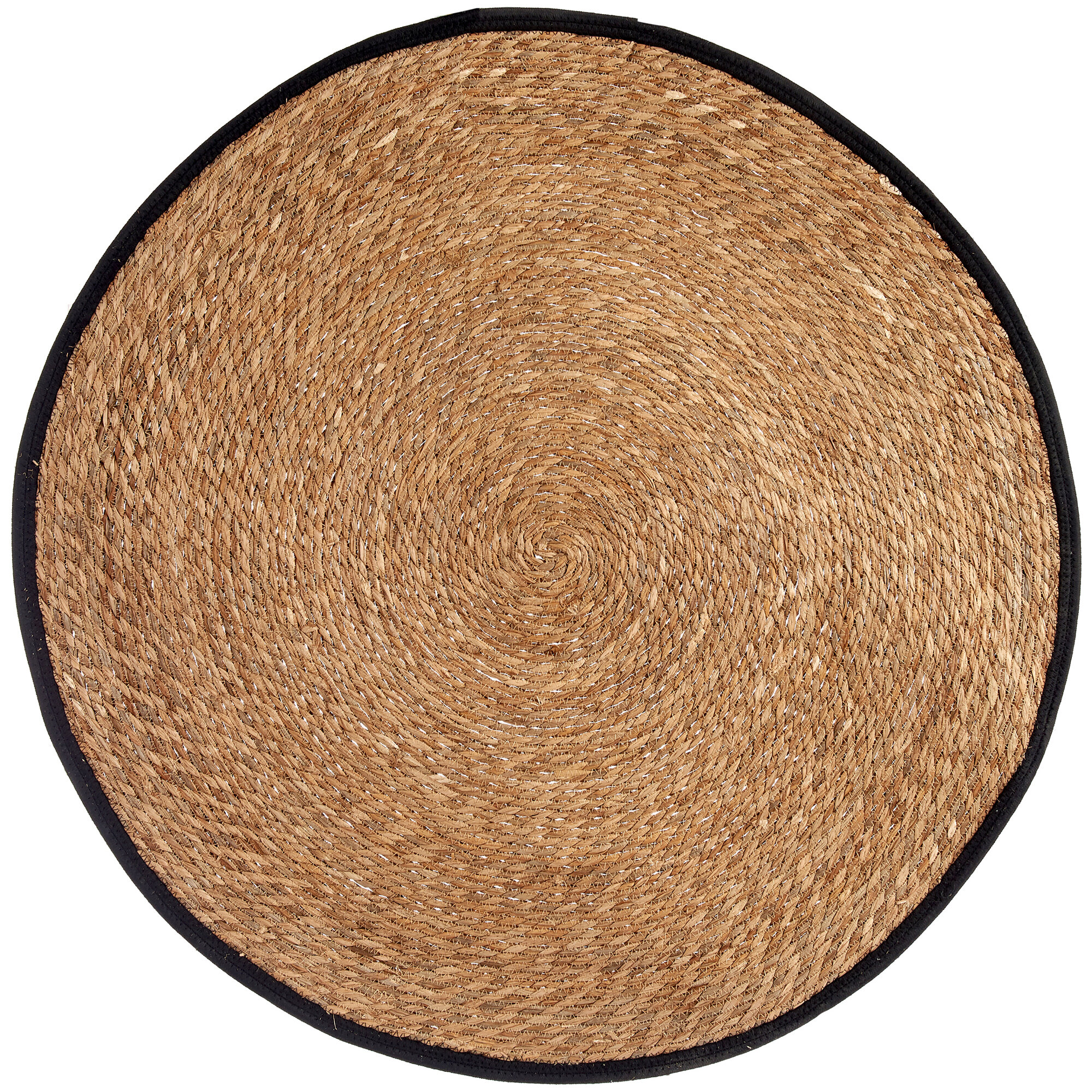 Giftdecor Pletený koberec NARO s černým lemem, ⌀ 100 cm béžová