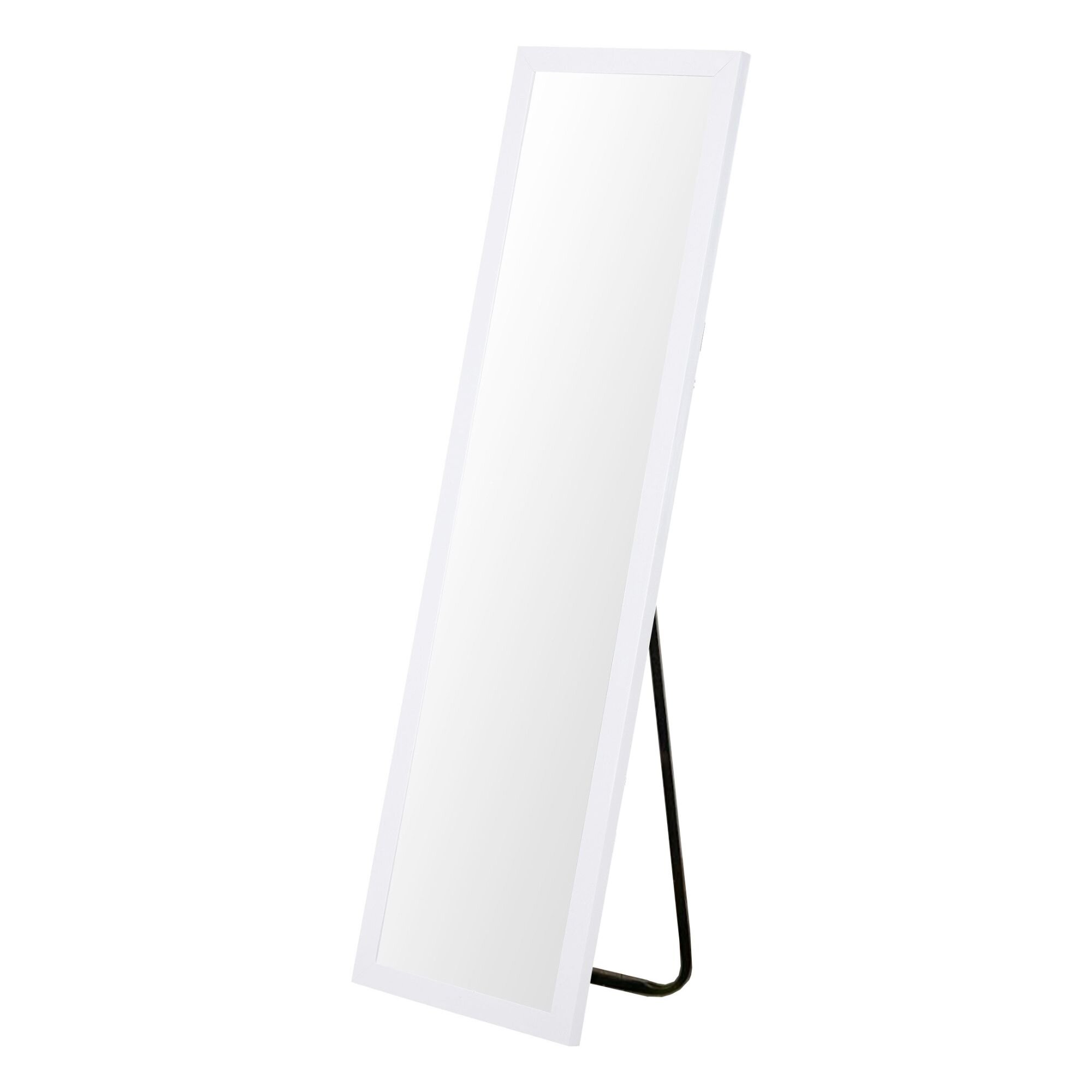 Home Styling Collection Stojací zrcadlo obdélníkové 126 cm, bílá barva bílá