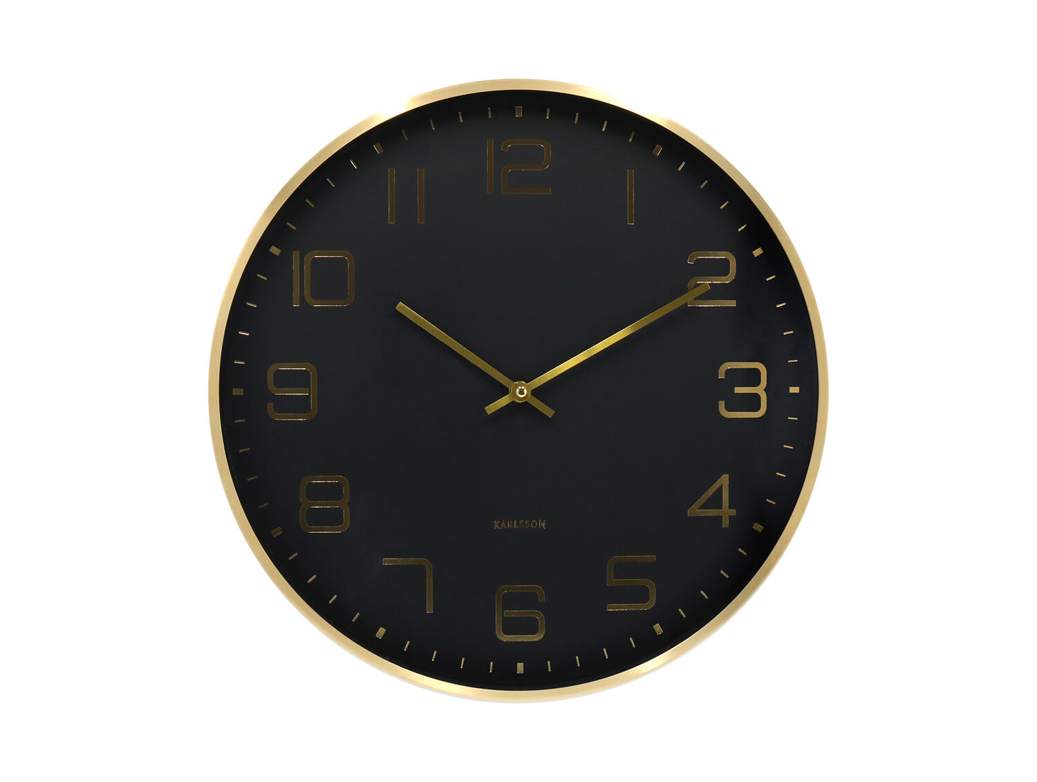 Karlsson Nástěnné hodiny ELEGANCE GLOW, Ø 40 cm, černé černá