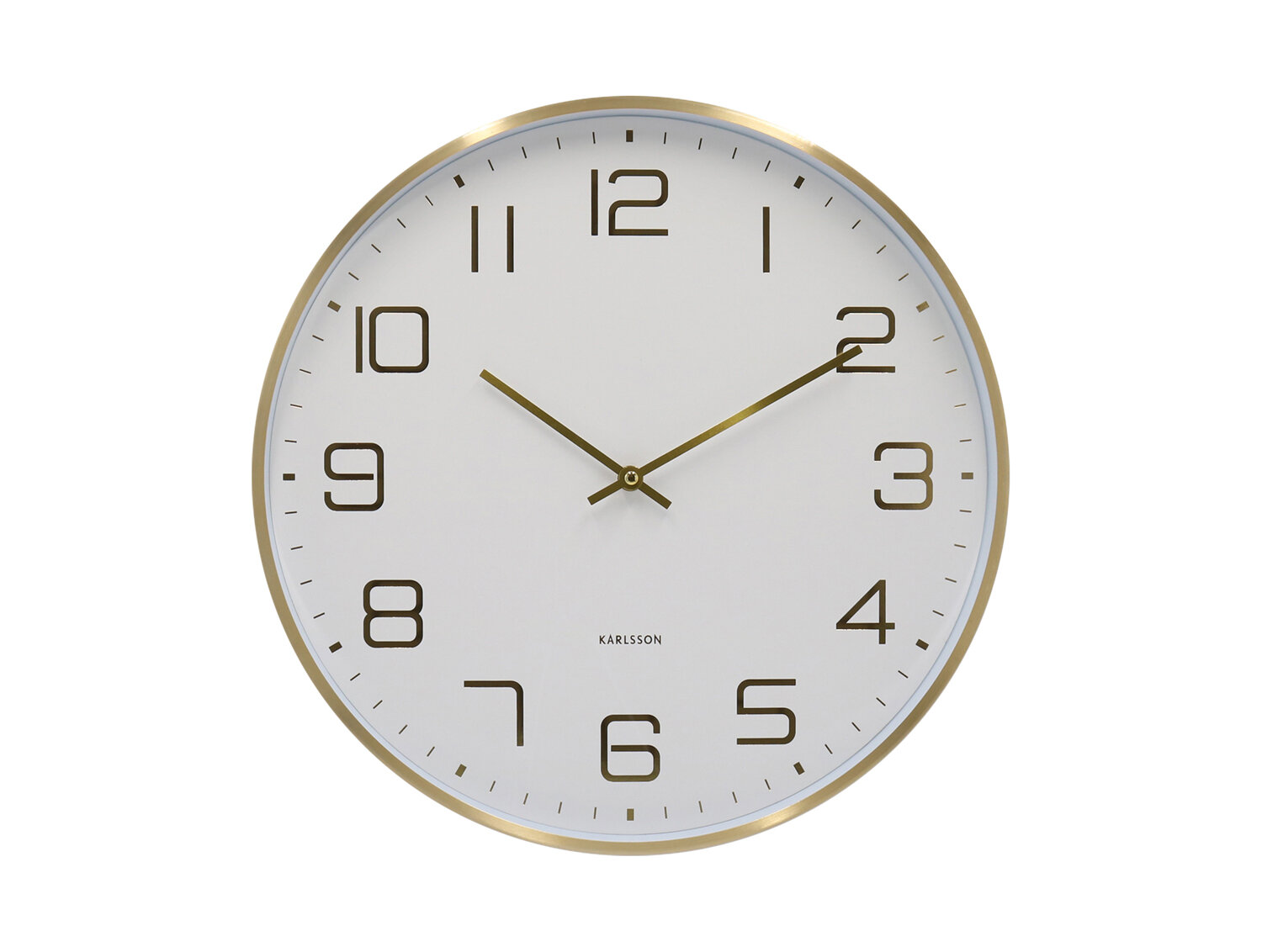 Karlsson Nástěnné hodiny ELEGANCE GLOW, Ø 40 cm, bílé bílý