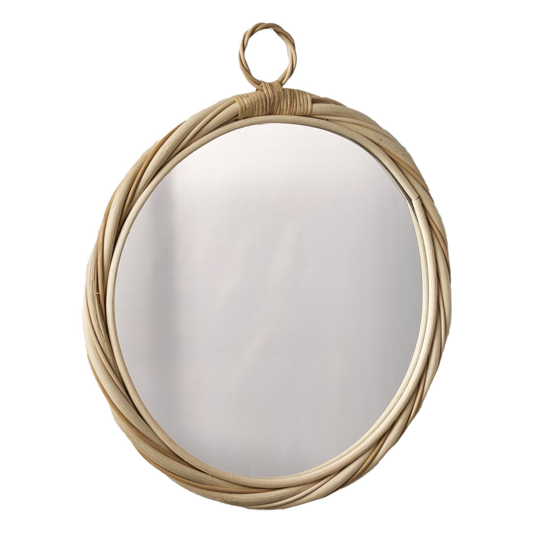 LA FACTORY Kulaté boho zrcadlo MATISSE, Ø 48 cm béžová