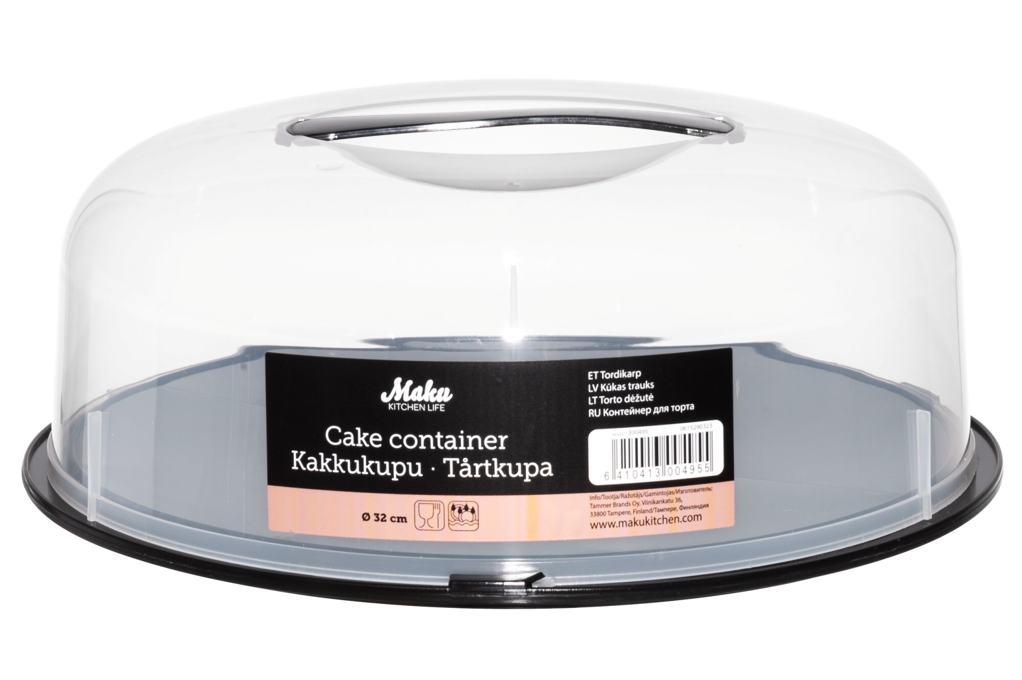 Maku Kulatá nádoba na dort, Ø 32 cm transparentní