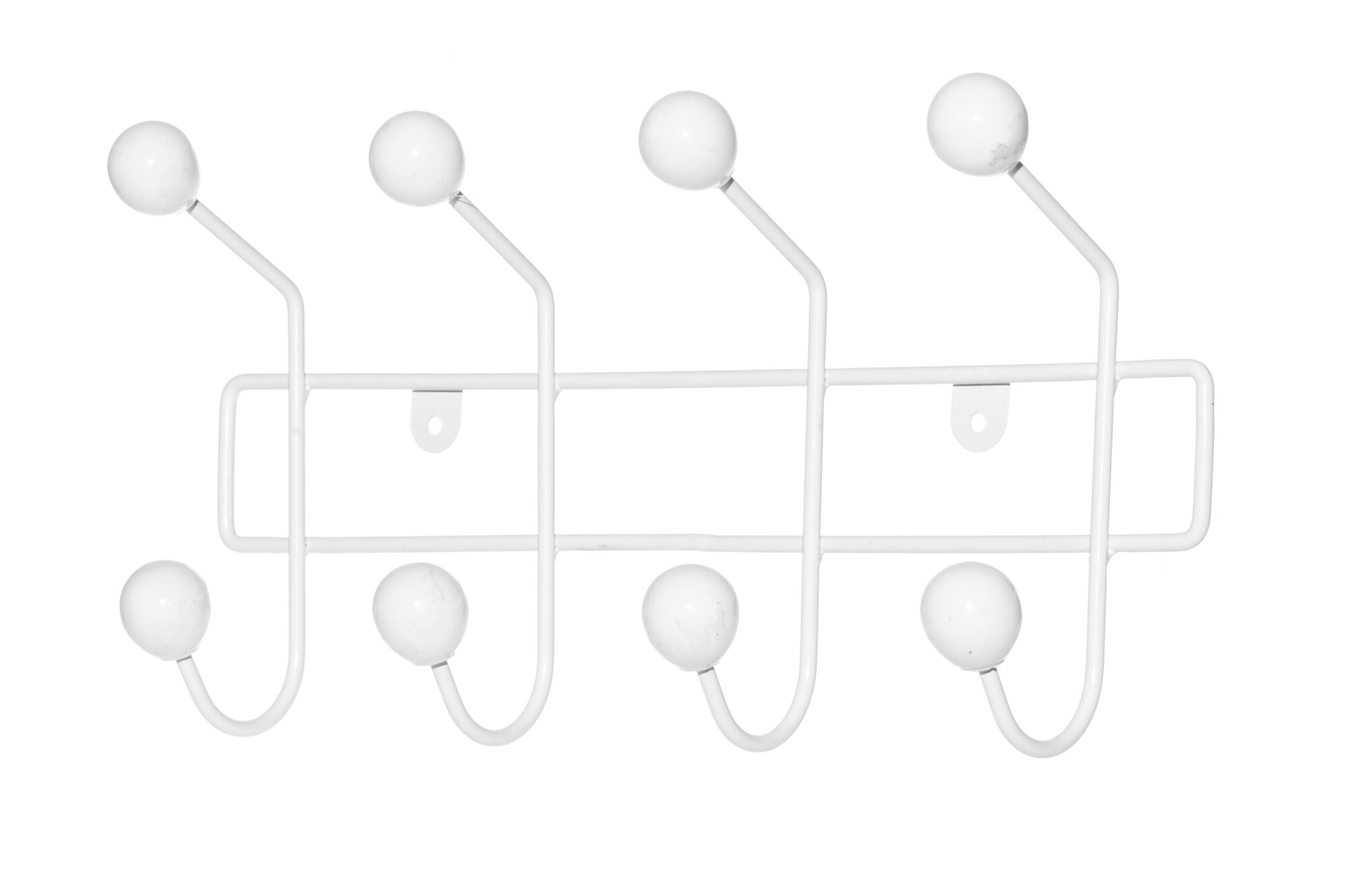 4Living Nástěnný věšák, 8 háčků, bílý bílý