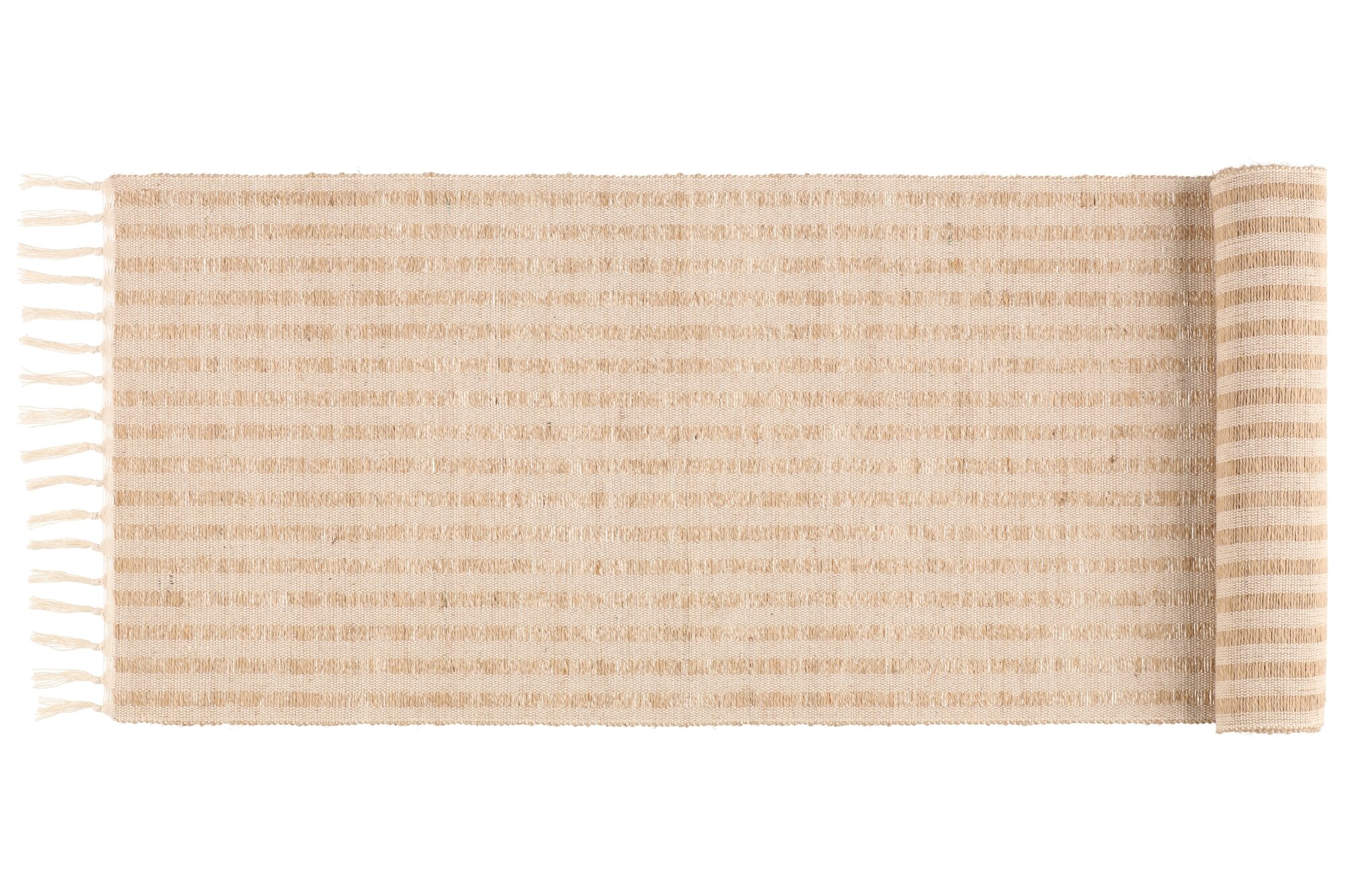 4Living Běhoun na stůl z juty a bavlny, 33 x 140 cm béžová