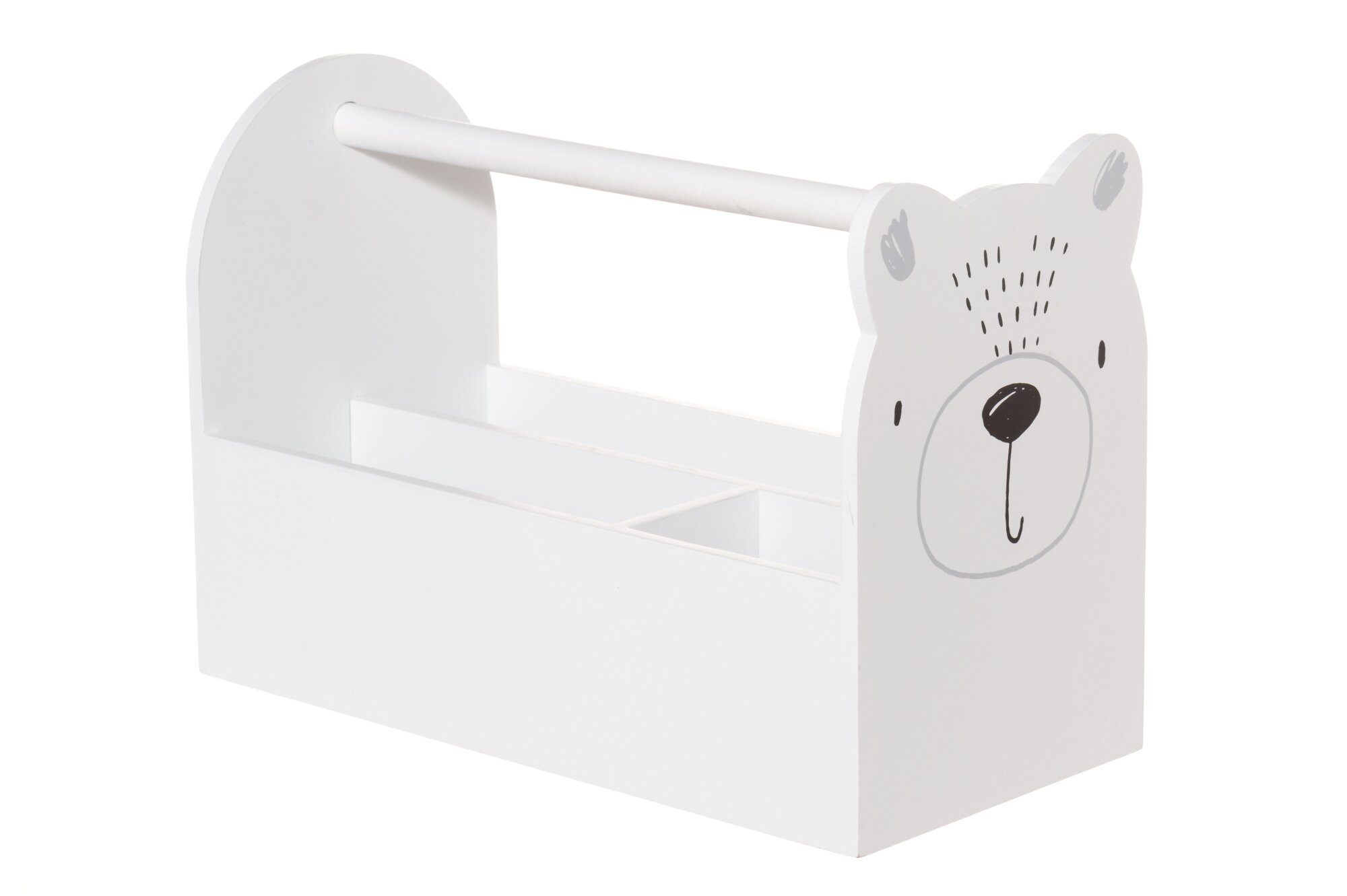 4Living Úložný box na hračky TEDDY, bílý, 35 x 17 x 24 cm bílý