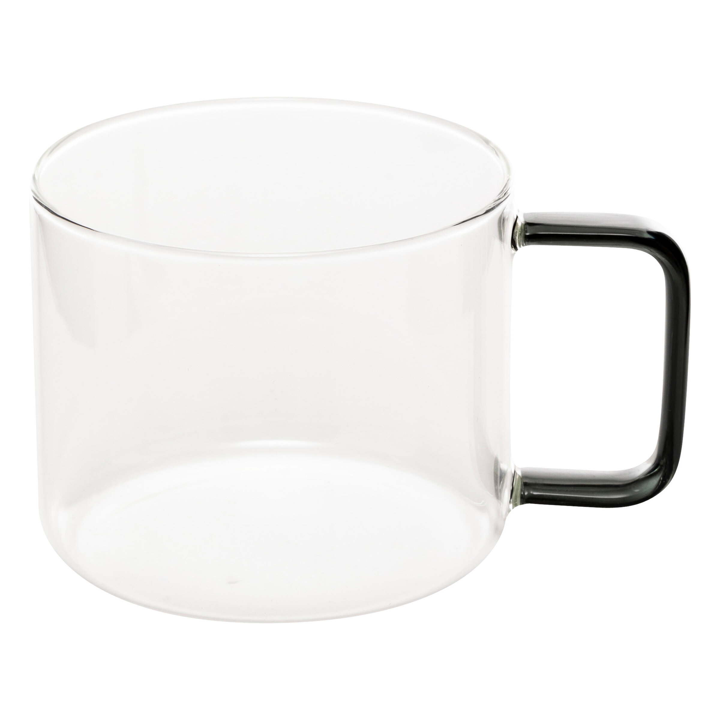 Secret de Gourmet Skleněný hrnek s barevným uchem, 500 ml transparentní