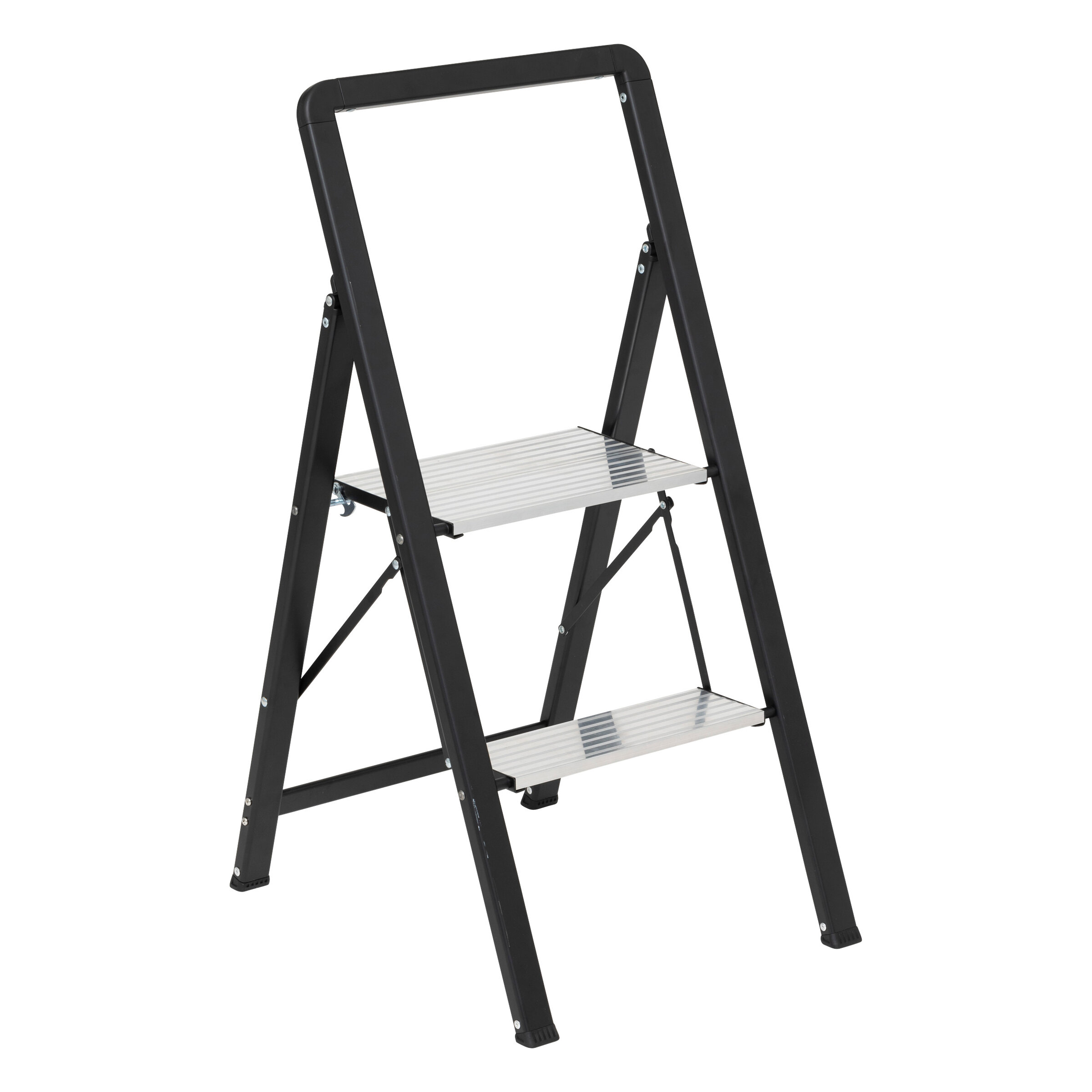 5five Simply Smart Hliníkový žebřík 2stupňový EASY, výška 83 cm černá