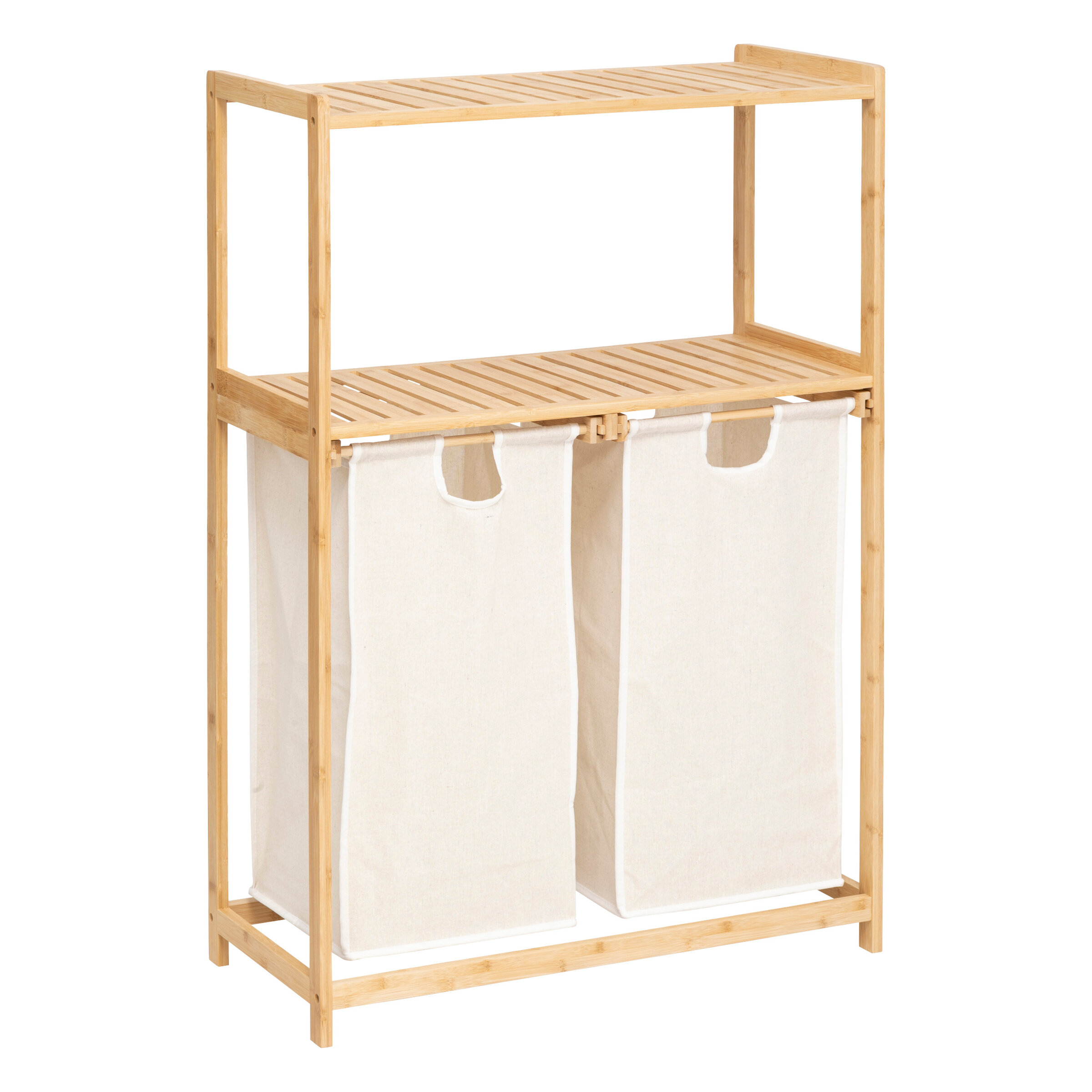 5five Simply Smart Bambusový regál s košem na prádlo TIDY BOX, 72 x 33 x 109 cm béžová