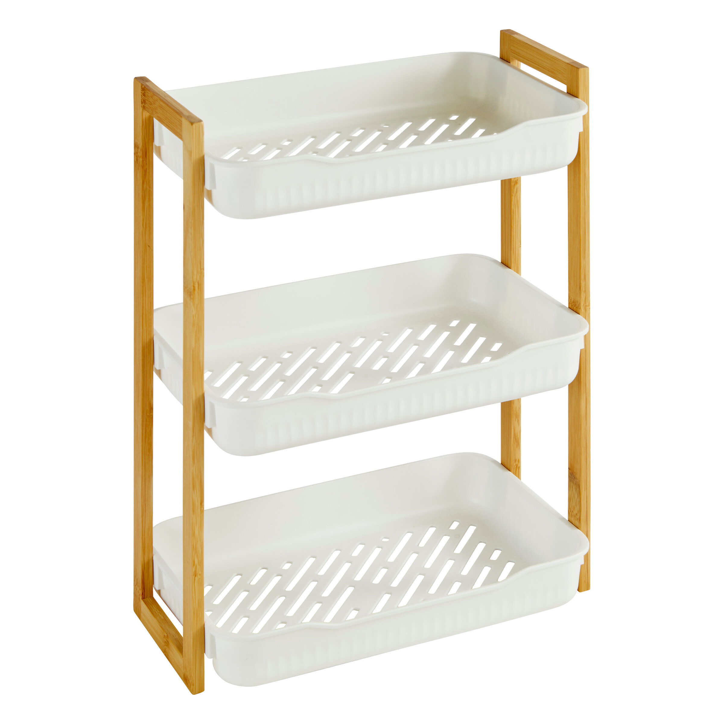 5five Simply Smart Stojací organizér do sprchy NATUREO, 35 x 20,5 x 45 cm bílý