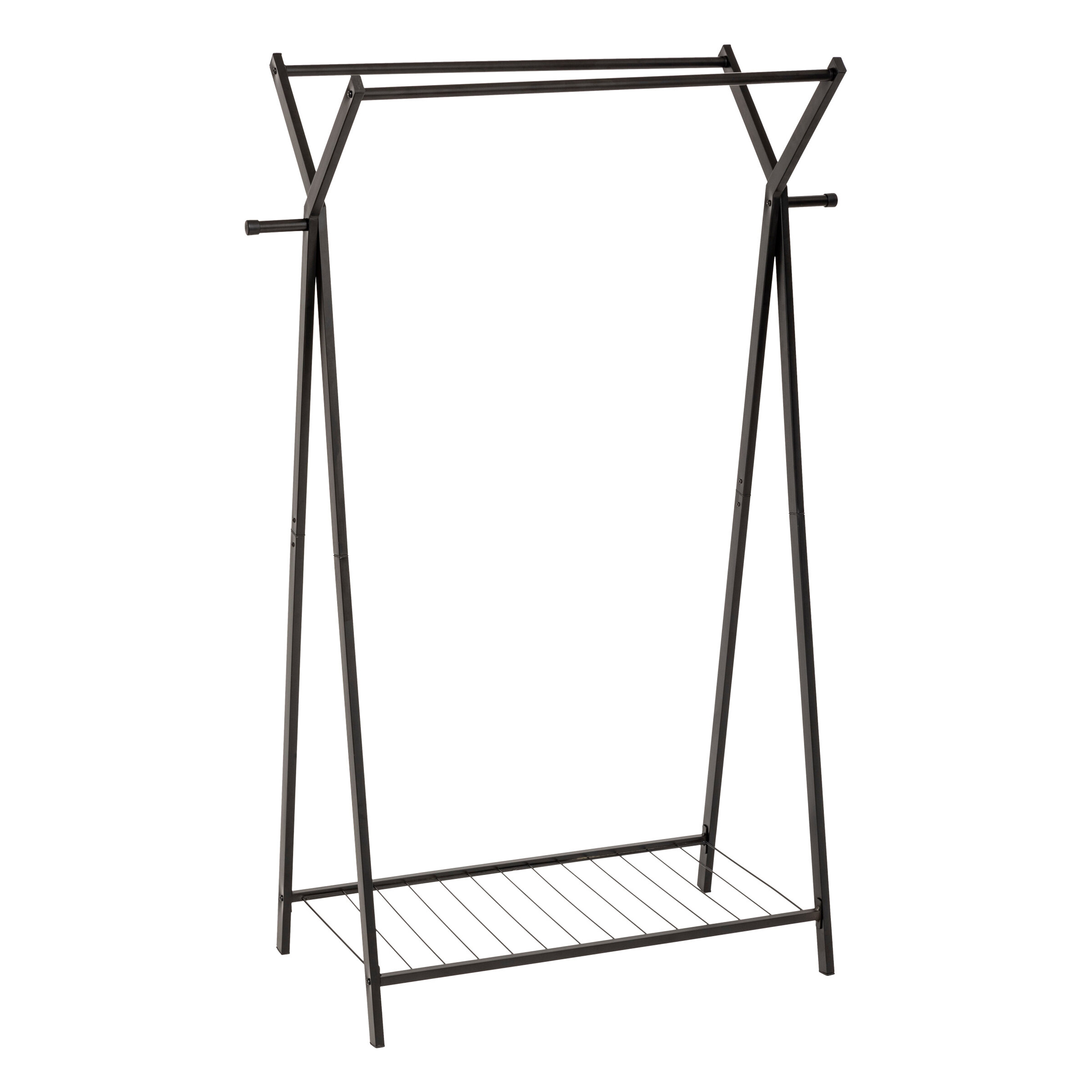 5five Simply Smart Dvojitý kovový věšák na oblečení METTY, 98 x 43,5 x 145 cm černá