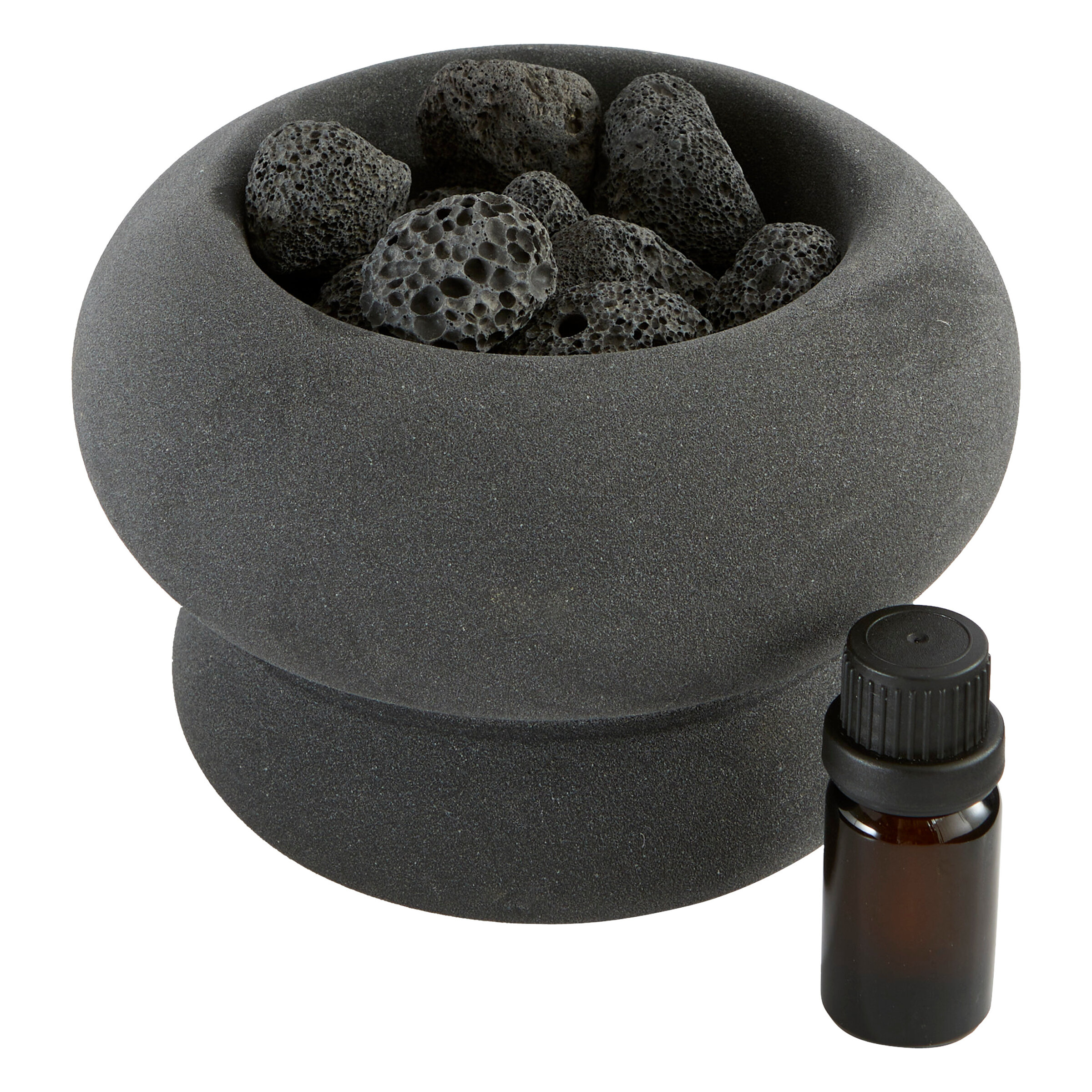 Atmosphera Aroma difuzér MALAKITE s kameny + 10 ml vonného oleje, antracitový antracitový