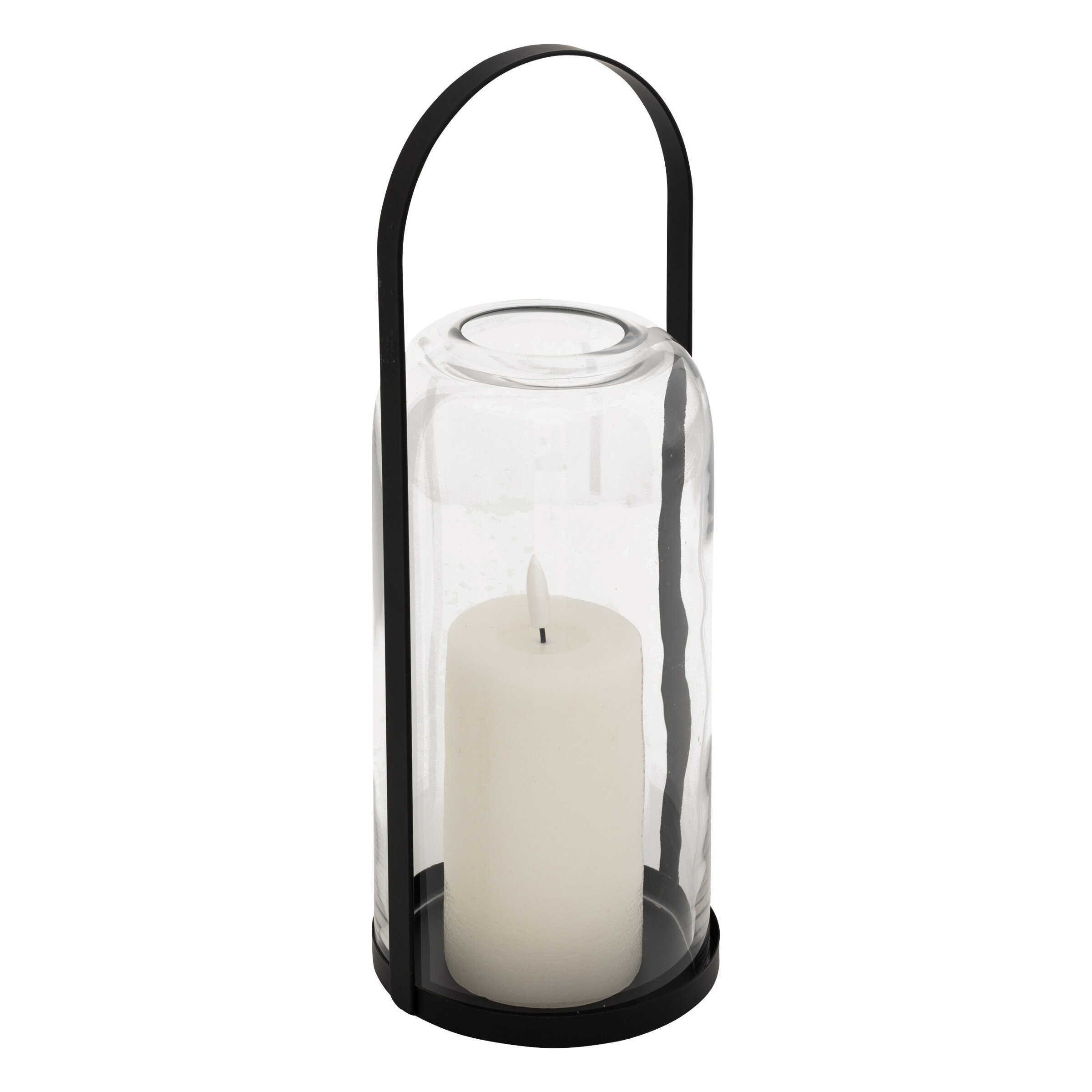 Atmosphera Lucerna LED JAKO sklo a kov, 35 cm černá