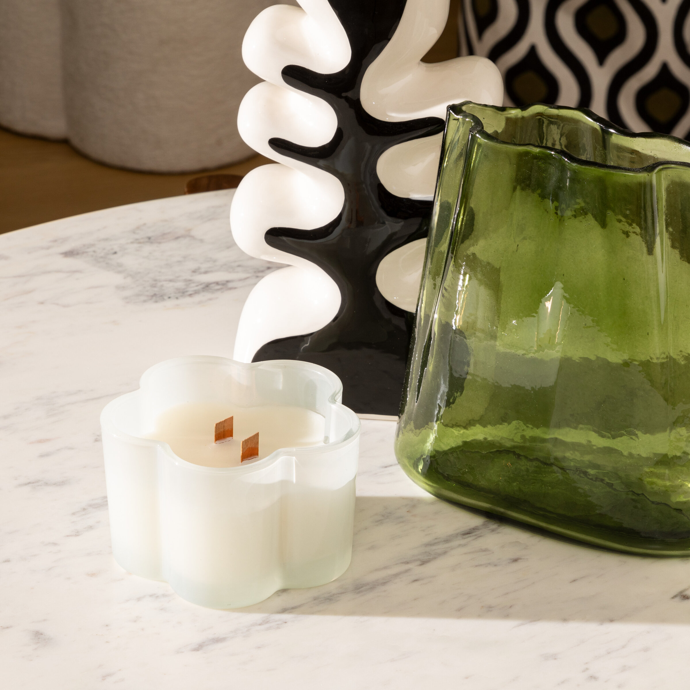 Atmosphera Vonná svíčka TWISTED LIME, 200 ml, bílá bílý