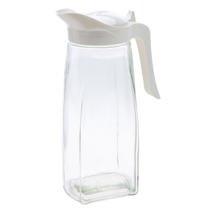 EH Excellent Houseware Skleněný džbán s bílým víkem, 1,5l bílý
