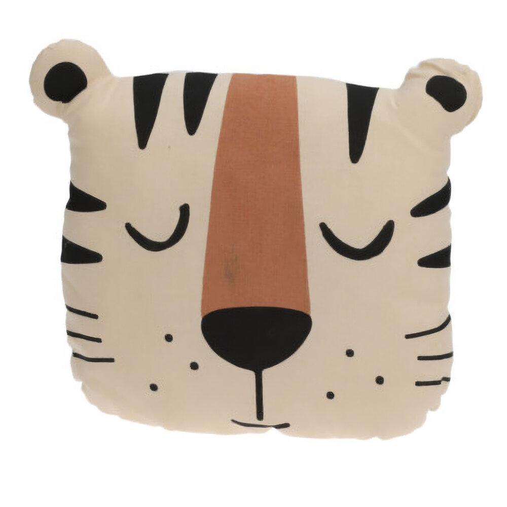 Home Styling Collection Dětský polštář ve tvaru zvířátka, bavlna, 35 x 40 cm, tygr vícebarevný