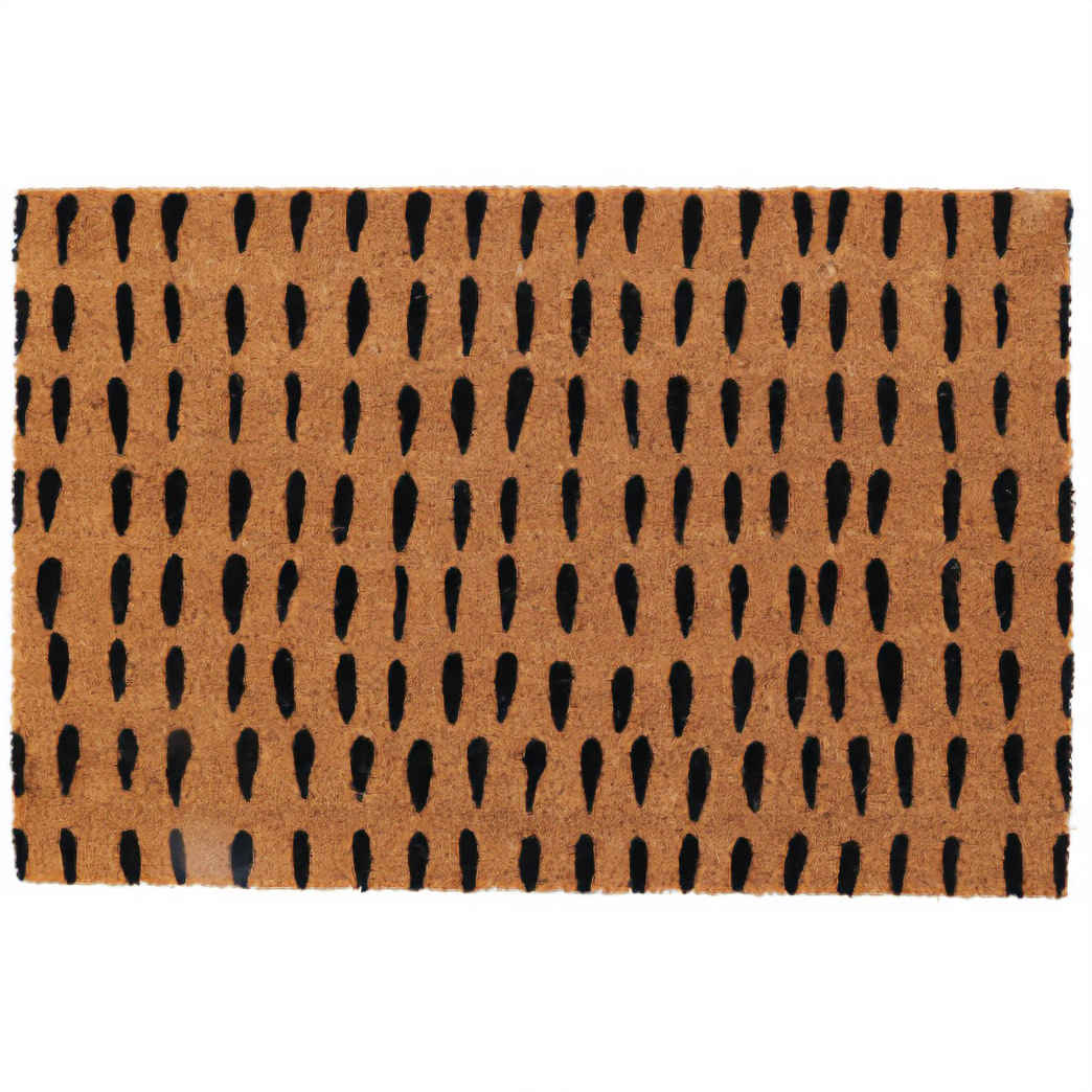 Home Styling Collection Vzorovaná rohožka z kokosového vlákna, 59 x 39 cm hnědý