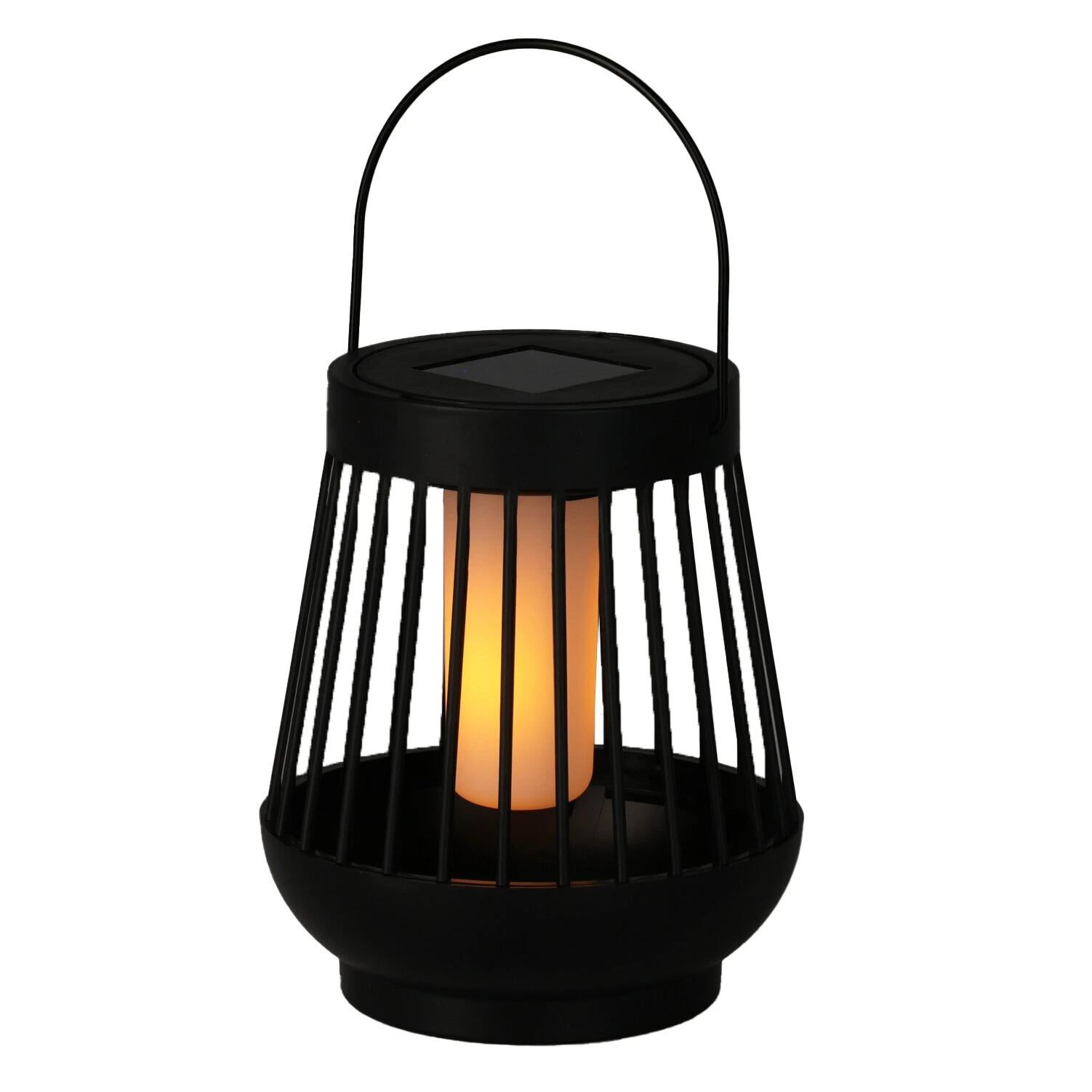 ProGarden Solární LED lucerna, Ø 13 cm, černá černá 94549