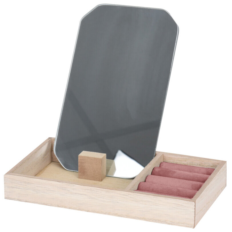 Home Styling Collection Šperkovnice se zrcadlem, růžová hnědý