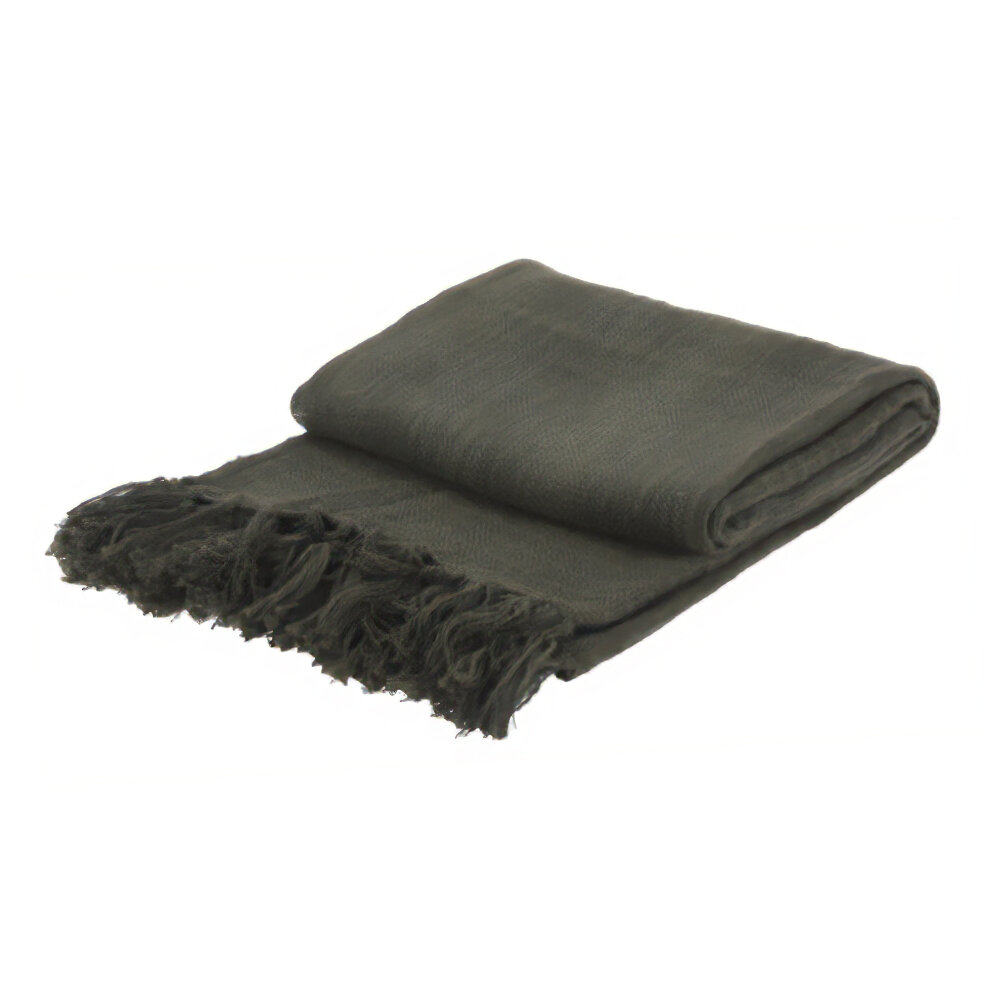 Home Styling Collection Přehoz na postel s třásněmi, 130 x 170 cm, zelený zelený
