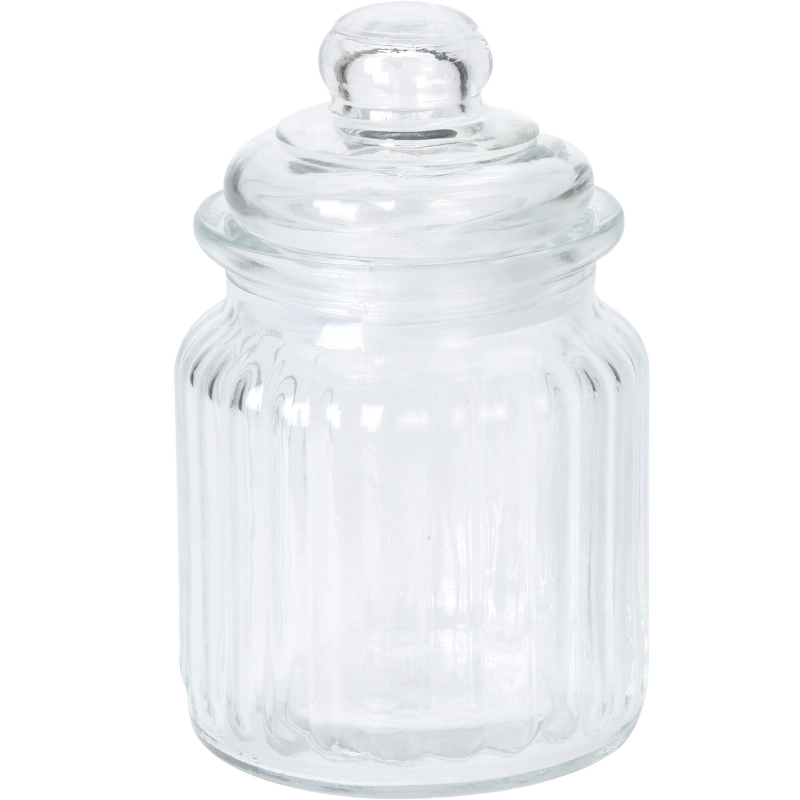 EH Excellent Houseware Žebrovaná nádoba s víkem transparentní