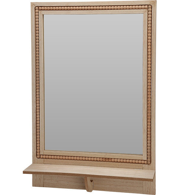 Home Styling Collection Nástěnné zrcadlo s policí, 40 x 60 cm hnědý
