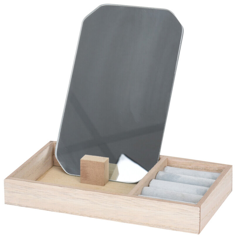Home Styling Collection Šperkovnice se zrcadlem, světle modrá hnědý