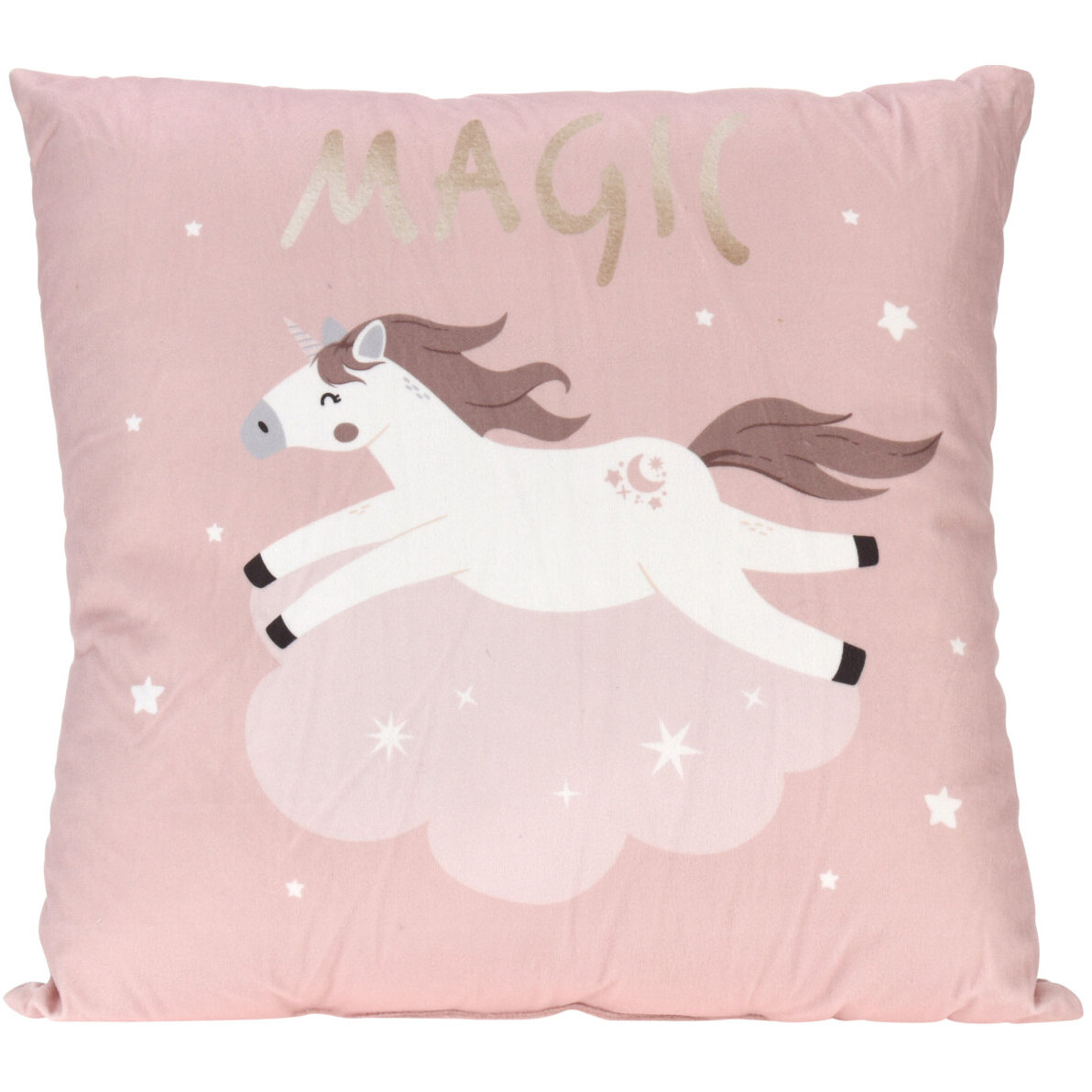 Home Styling Collection Dekorační polštář s jednorožcem, 40 x 40 cm, růžový růžový