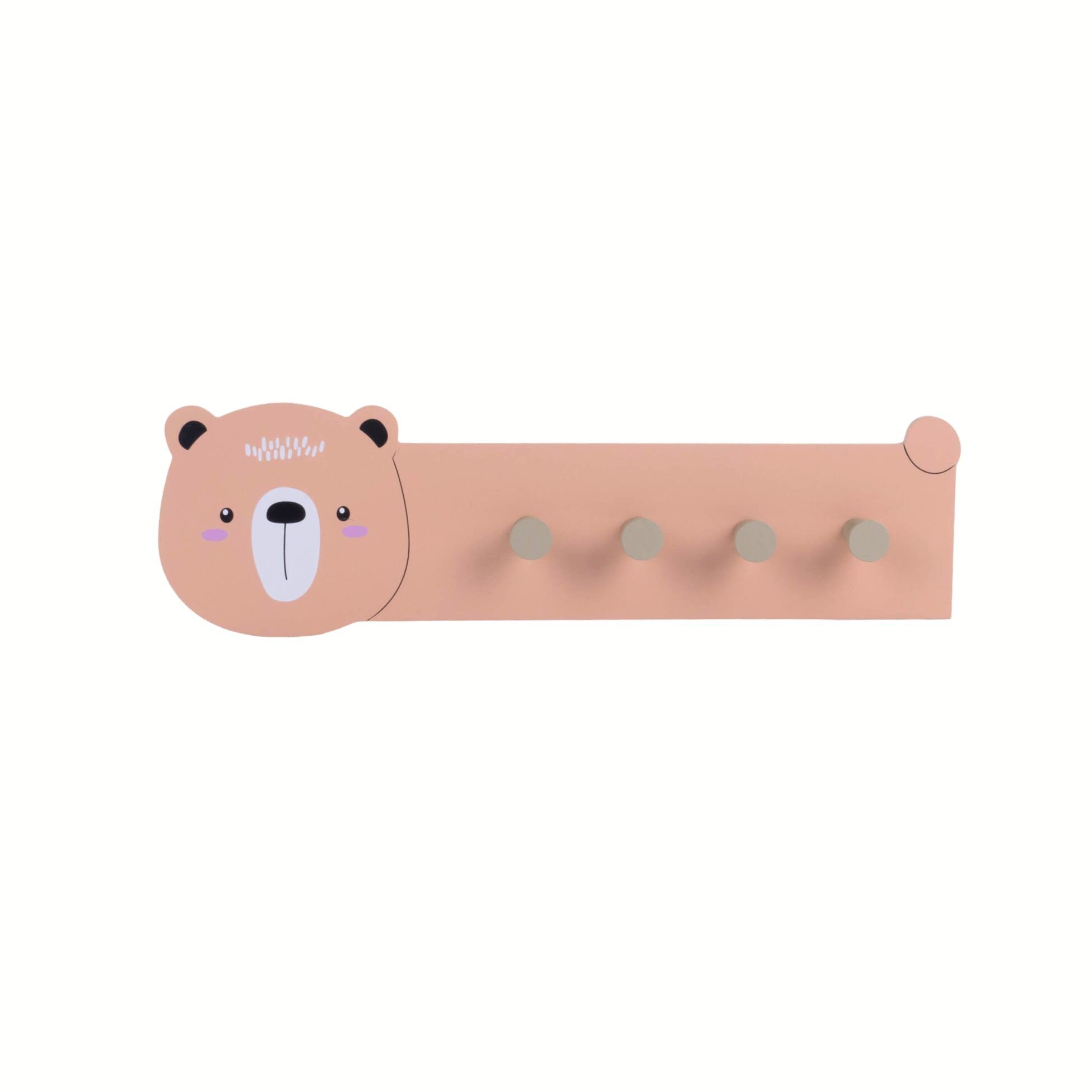 Home Styling Collection Věšák z MDF se zvířecím motivem, 47 x 14,5 cm, hnědý hnědý