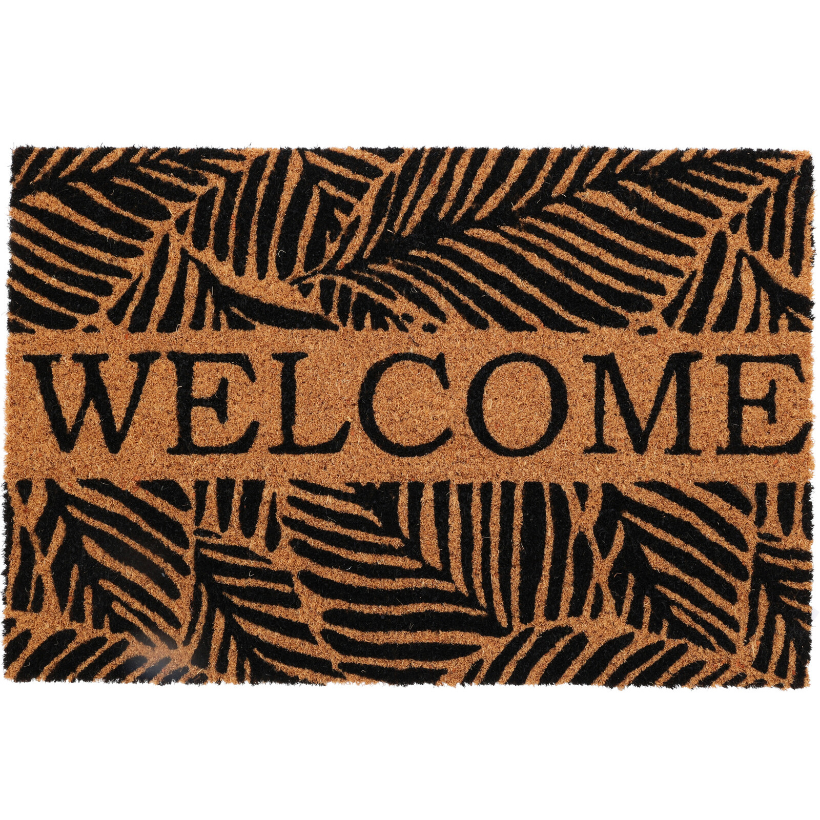 Home Styling Collection Rohožka s rostlinným motivem a nápisem WELCOME, 59 x 39 cm hnědý