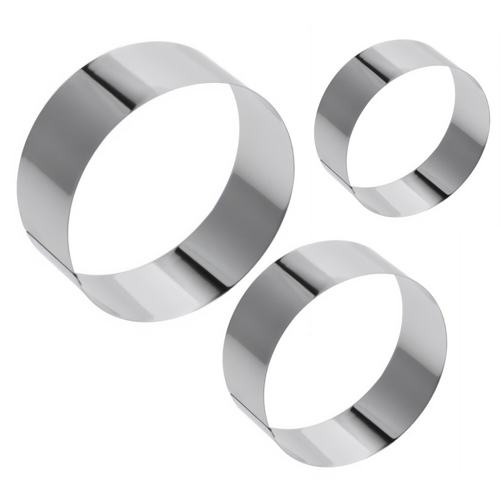 La Cucina Sada pečících formiček, 3 ks,, kulaté stříbrný