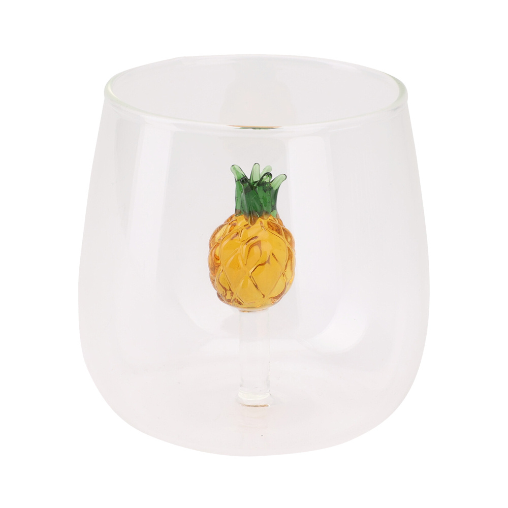 EH Excellent Houseware Sklenice s figurkou, 400 ml, ananas transparentní