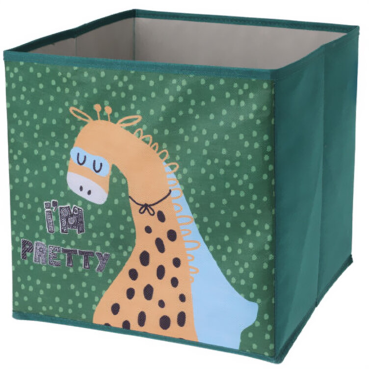 Storagesolutions Textilní úložný box do dětského pokoje, 30 x 30 x 30 cm, žirafa vícebarevný