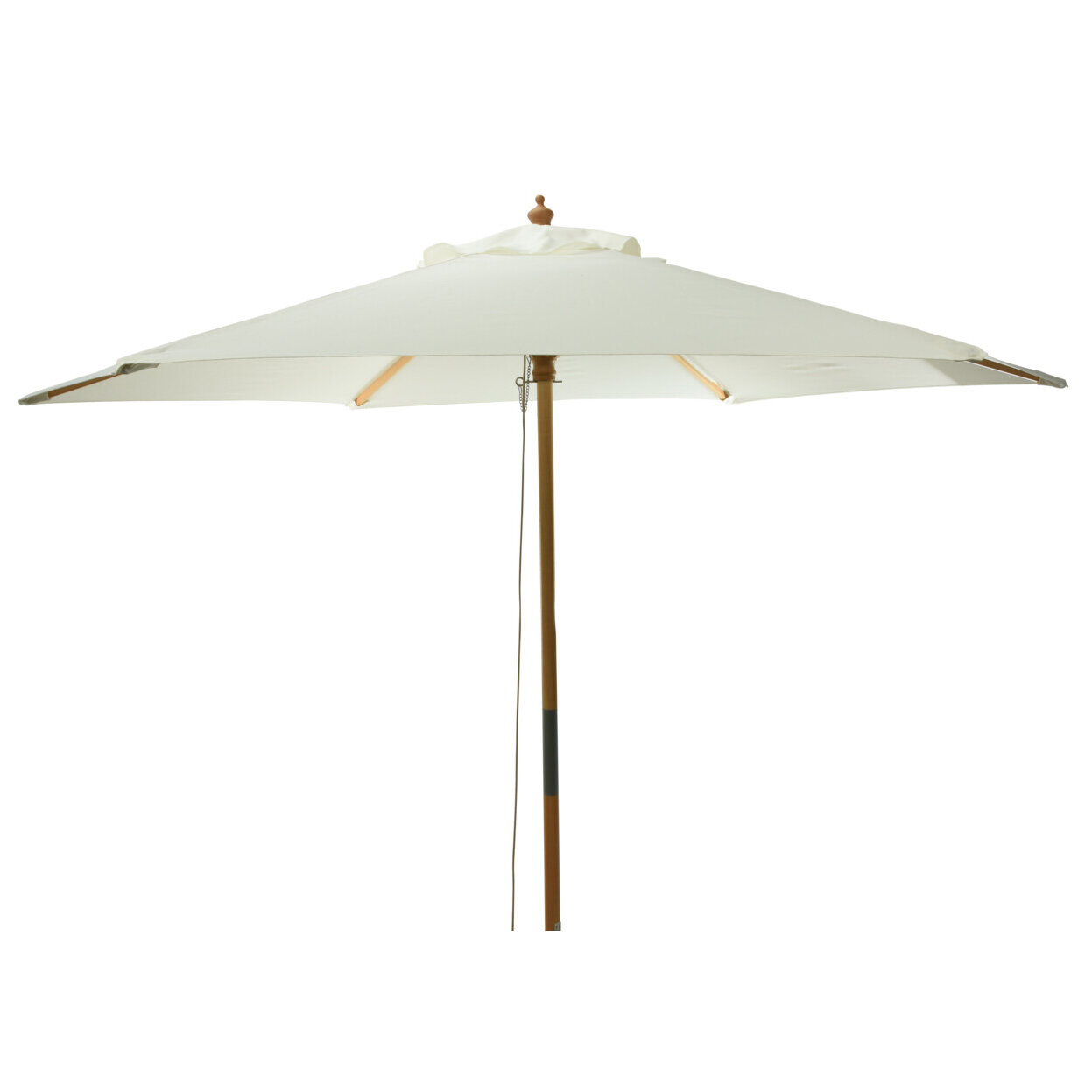 ProGarden Dřevěný zahradní slunečník, Ø 250 cm, bílý bílý