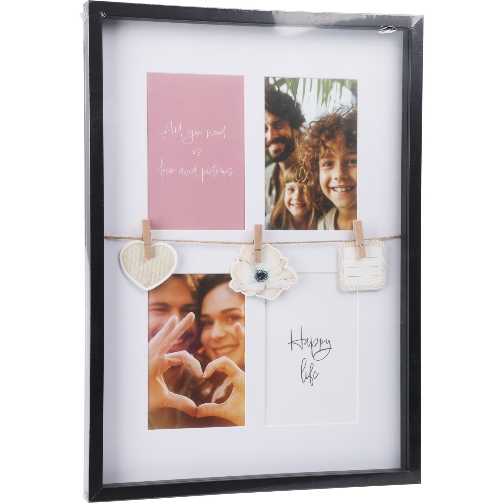 Home Styling Collection Fotorámeček s dekorací, 31 x 27 x 43,5 cm, černý rám černá