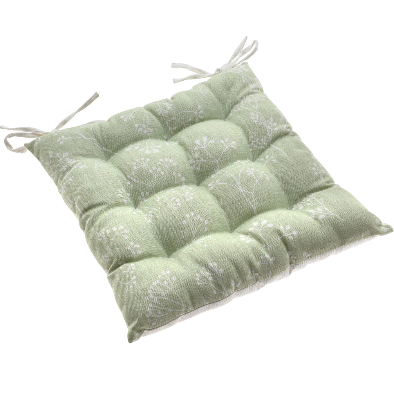 Home Styling Collection Podsedák na židli s rostlinným vzorem, 40 x 40 cm, zelený vícebarevný