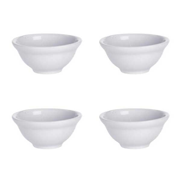 EH Excellent Houseware Misky na občerstvení z porcelánu, 4 ks bílý