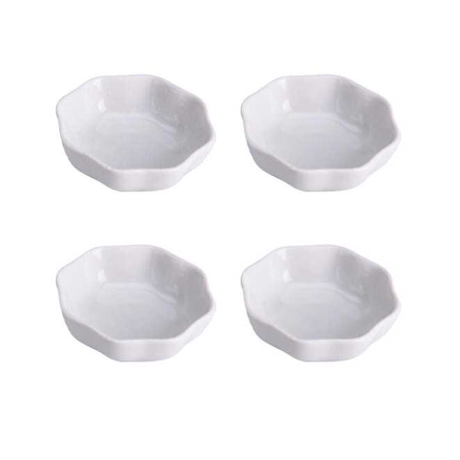 EH Excellent Houseware Misky na občerstvení, 4 ks, porcelán, bílá barva bílý