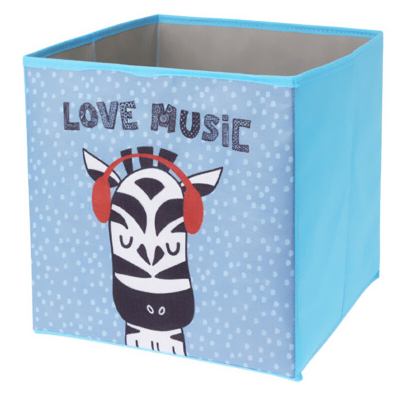 Storagesolutions Textilní úložný box do dětského pokoje, 30 x 30 x 30 cm, zebra vícebarevný