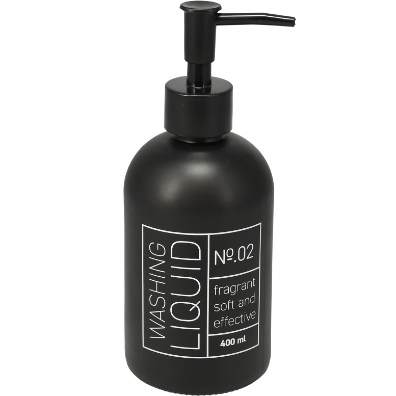 Bathroom Solutions Skleněný dávkovač na mýdlo, 400 ml, černý černá