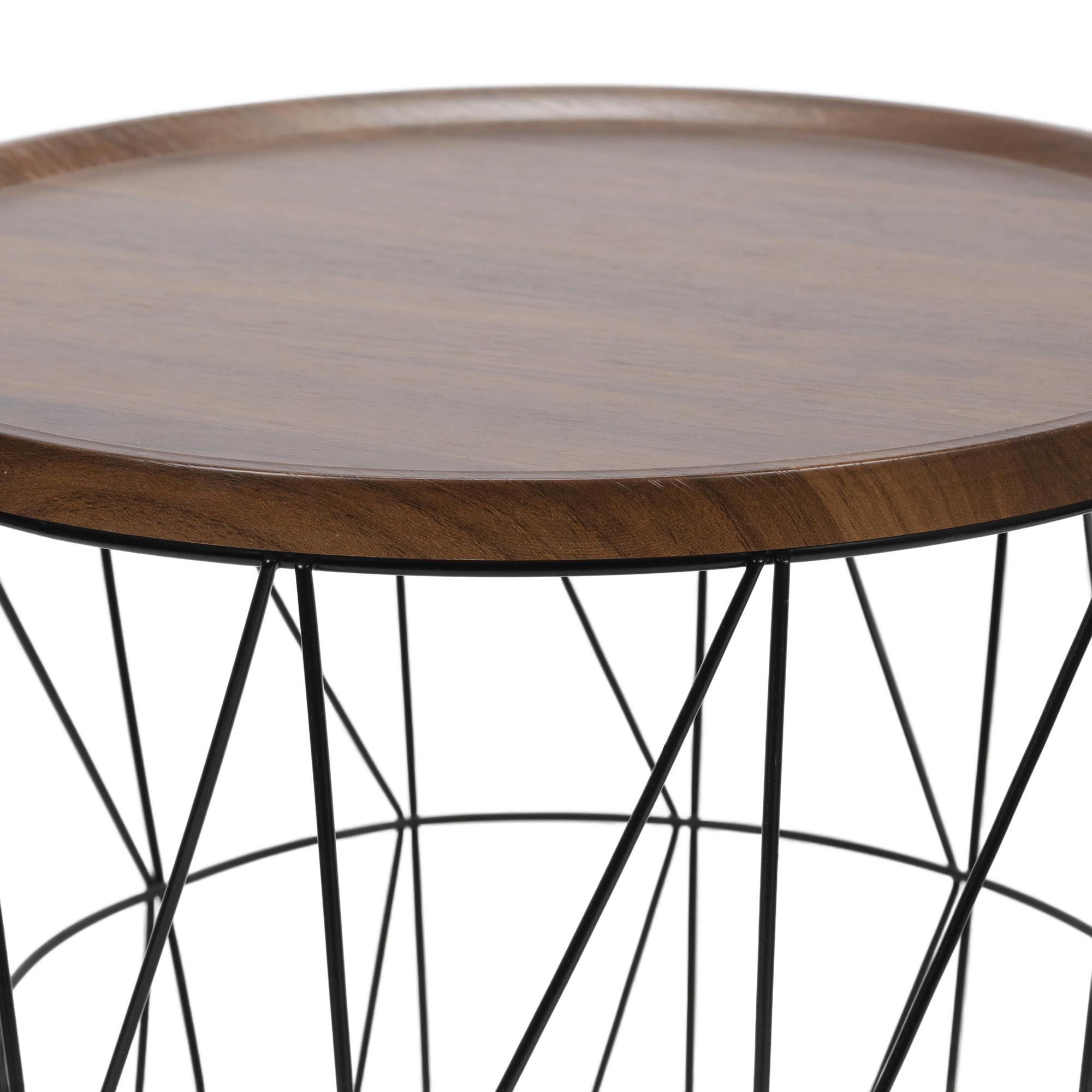 Home Styling Collection Odkládací stolek s košíkem, 38 x 40 cm, černý černá
