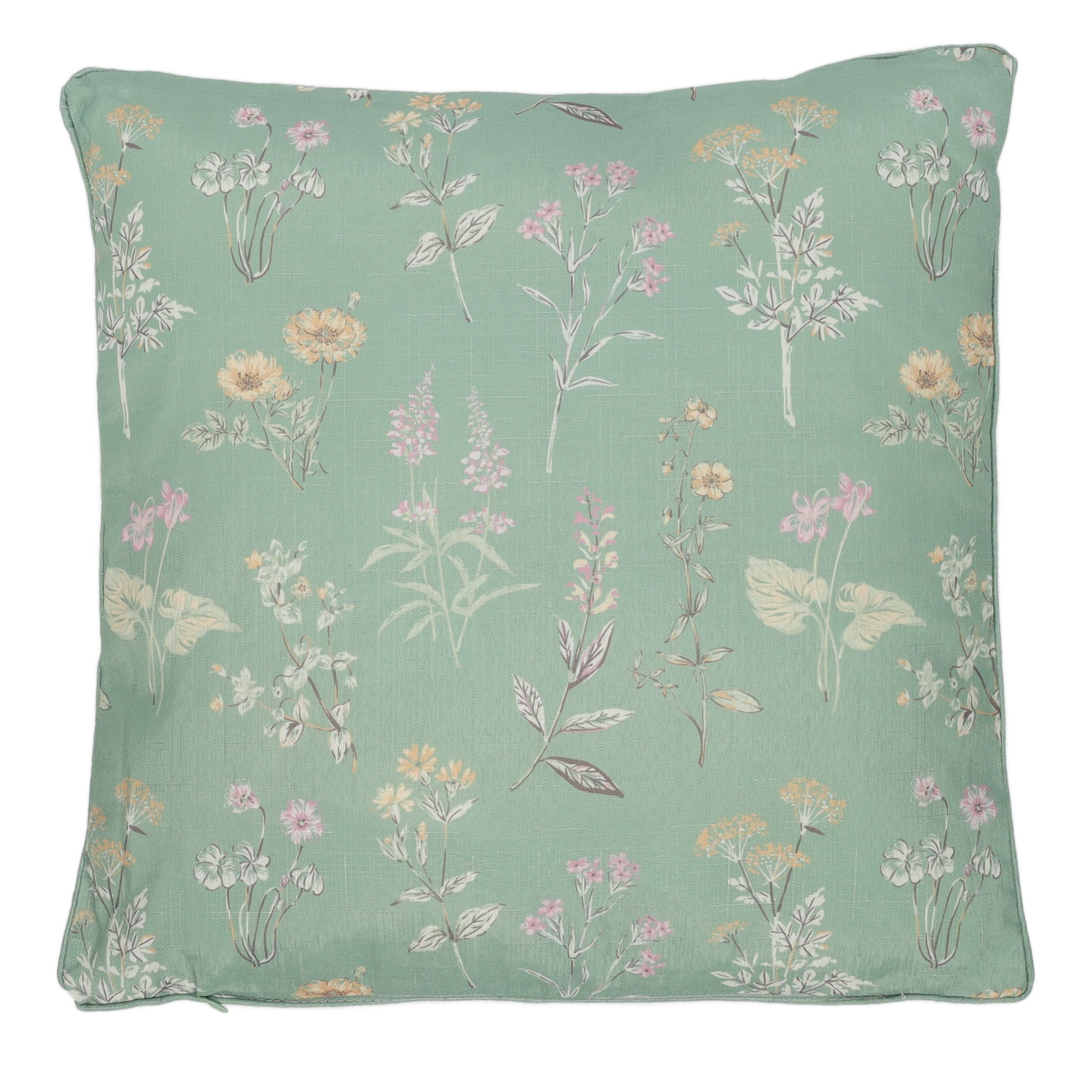 Home Styling Collection Dekorační polštář s květinovým vzorem, 45 x 45 cm, zelená vícebarevný