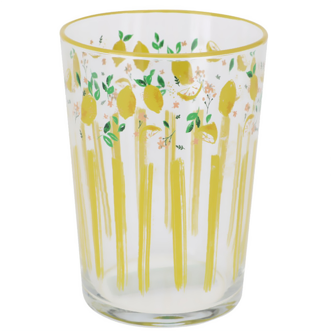 EH Excellent Houseware Velká sklenice s ovocným vzorem, 510 ml, citron vícebarevný