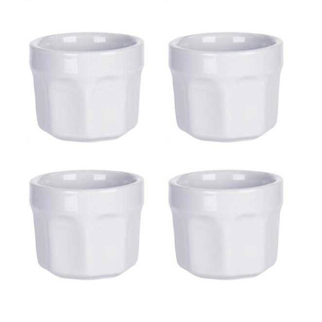 EH Excellent Houseware Misky na občerstvení z porcelánu, 4 ks, bílá barva bílý