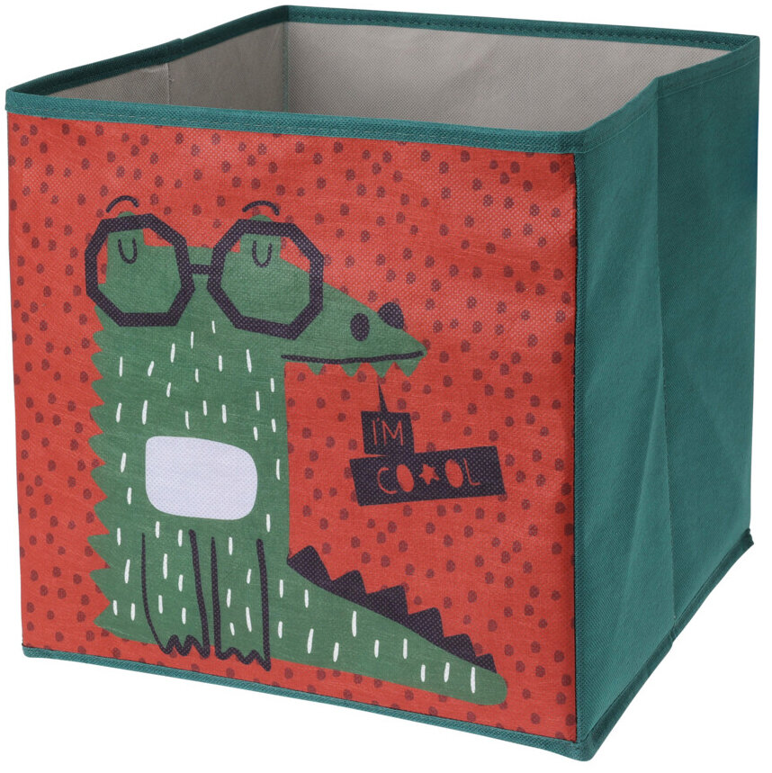 Storagesolutions Textilní úložný box do dětského pokoje, 30 x 30 x 30 cm, krokodýl vícebarevný