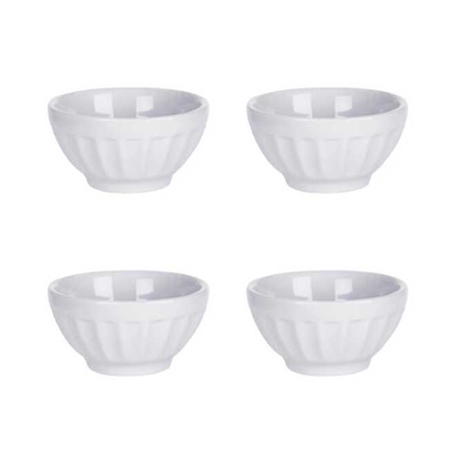 EH Excellent Houseware Porcelánové misky na občerstvení, 4 ks bílý