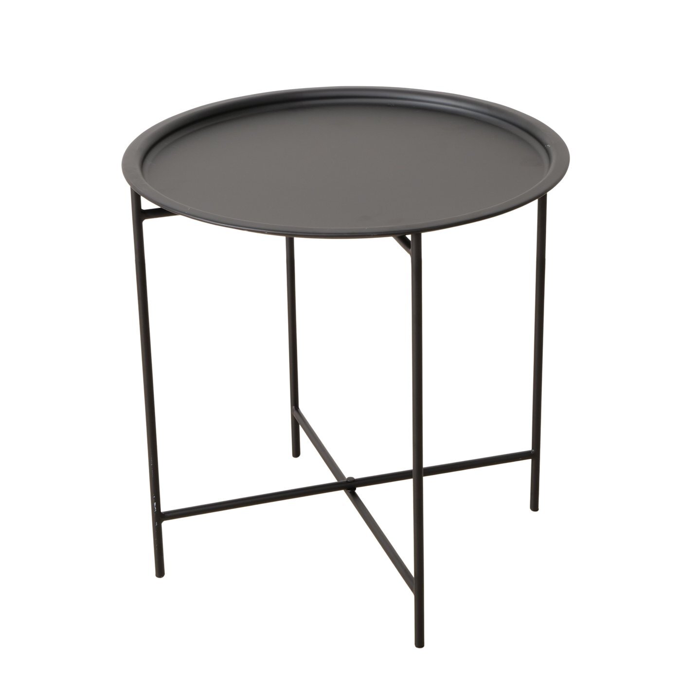 Boltze Odkládací stolek – tác ROCKO, Ø 46 cm černá