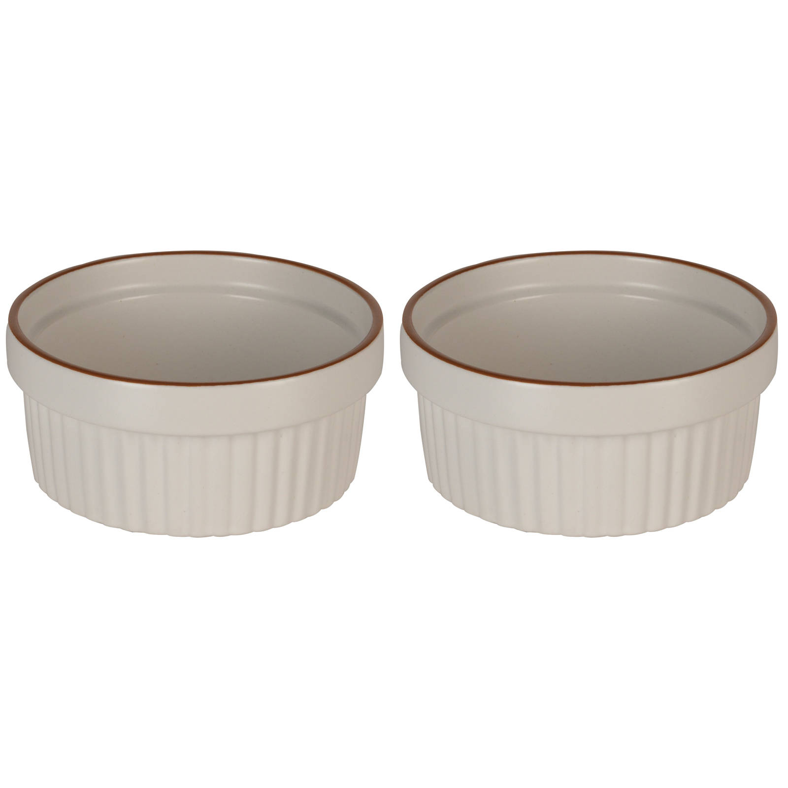 EH Excellent Houseware Zapékací misky, porcelán, 290 ml, 2 ks, béžové béžová