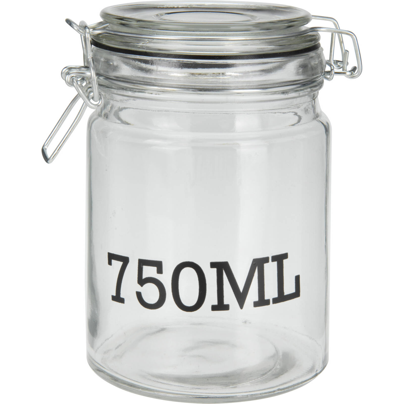 Home Styling Collection Dóza s víkem s klipem, s informací o kapacitě transparentní